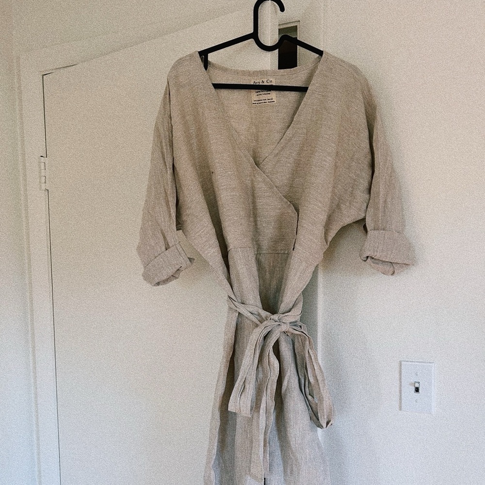 Pure linen oversized jumpsuit